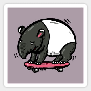 Fat tapir playing surf skate Magnet